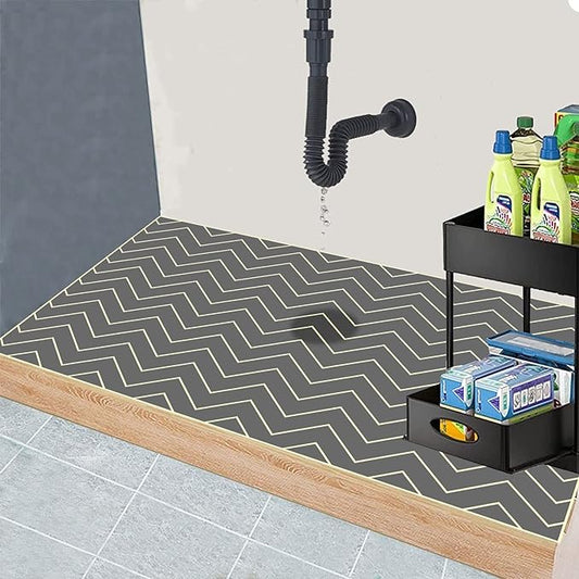 Under The Sink Mat, 24 X 36 in, Durable & Waterproof Premium Mats to Protect Kitchen & Bathroom Cabinets, Absorbent & Easy to Clean Shelf Liner, Black