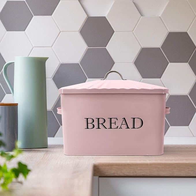 Jolitac Bread Box for Kitchen Countertop, Metal Bread Box for Kitchen Counter Extra Large & Farmhouse Style Bread Holder Bread keeper Food Storage Container