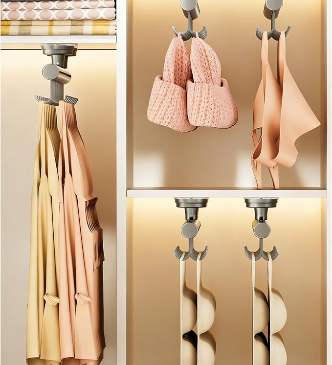 Suction Cup Mounted Drillless Pull Out Clothing Hanger for Home Wardrobes Storage Organizers Space Saving Design