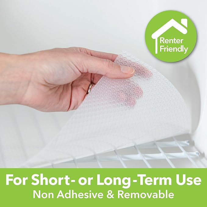EasyLiner Clear Classic Shelf Liner - Durable Non-Adhesive Fridge Liner - Easy-to-Install and Easy-to-Clean - Kitchen Liner Mat for Fridge Shelves - Food Safe - Removable - 18 in x 30 ft - Clear