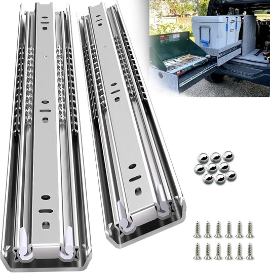 SLIDEWAY Heavy Duty Drawer Slides 1 Pair 12 14 16 18 20 22 24 32 40 Inch 150 Lbs Full Extension Ball Bearing Sliding Rails Cabinet Runners Tracks Tool Box Glides-20