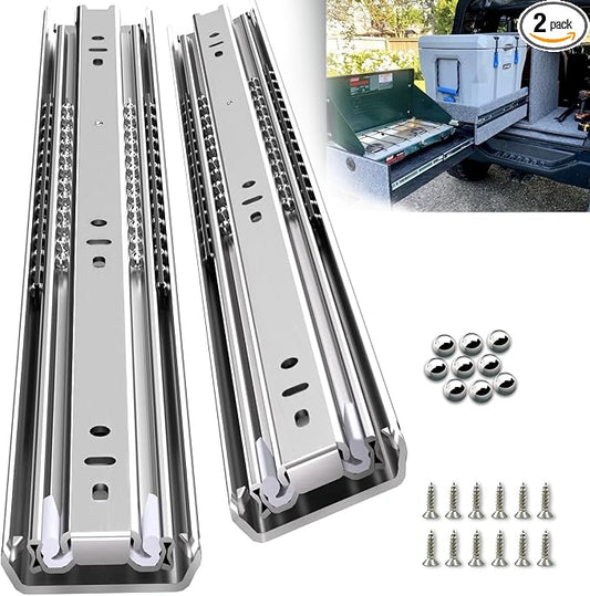 SLIDEWAY Heavy Duty Drawer Slides 1 Pair 12 14 16 18 20 22 24 32 40 Inch 150 Lbs Full Extension Ball Bearing Sliding Rails Cabinet Runners Tracks Tool Box Glides-32