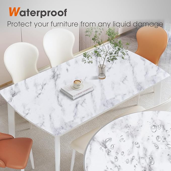 Drawer and Shelf Liner, Non-Slip Kitchen Cabinet Liners Non-Adhesive Thick Strong Grip Waterproof Washable Mats Protect Dresser Shelves Cupboard Bathroom Cabinets, White Marble, 18 in X 30 FT