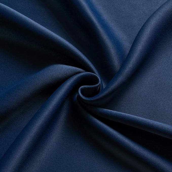 KOUFALL Navy Blue Small Window Curtains, Thermal Short Blackout Curtains for Kitchen Window Over Sink Bathroom Cabinet Bedroom, 34w x 24 Inch Length, Dark Blue