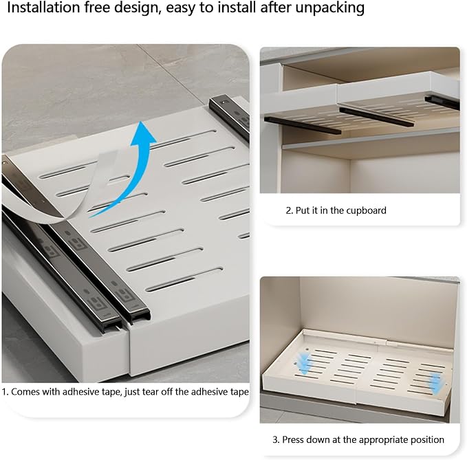 Pull Out Drawers for Cabinets Pull Out Cabinet Organizer Pull Out Drawers Storage Shelves for Kitchen Cabinets Adjustable Width Pull Out Drawer No Drilling and NAI