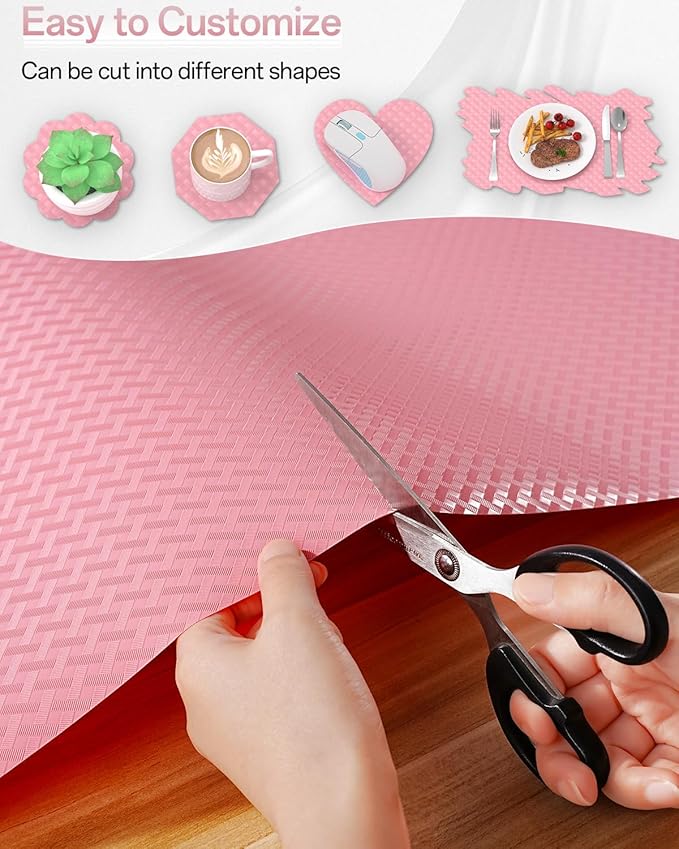 Shelf and Drawer Liner for Kitchen Cabinet, Non-Adhesive 18in x 120in Waterproof Contact Paper Refrigerator Liners Thickened Durable EVA Material Non Slip Mat for Dresser Cupboard Pantry Protector