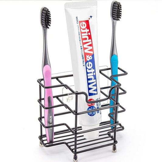 Toothbrush Holders for Bathroom, 3-Slot Black | Wall-mounted Hygienic Bathroom Storage for Countertop or Shower