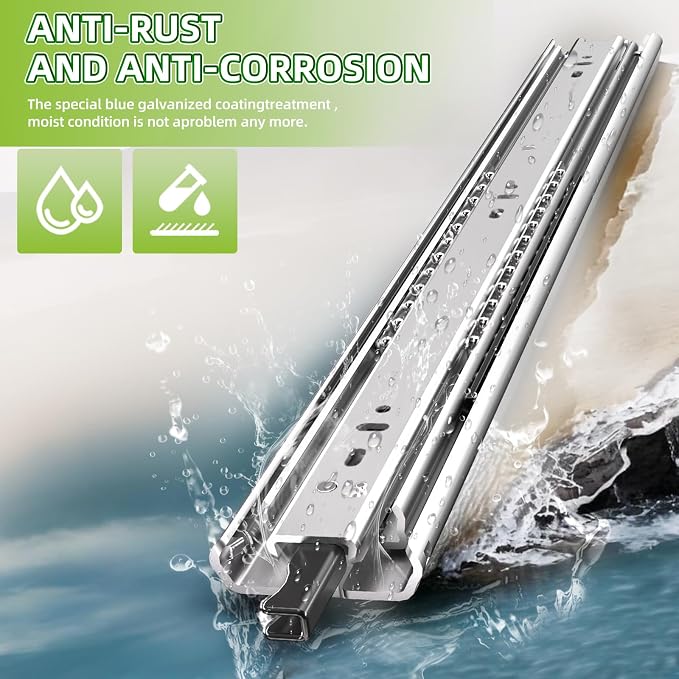 SLIDEWAY Heavy Duty Locking Drawer Slides 1 Pair 12 14 16 18 20 22 24 32 40 Inch 150 Lbs Full Extension Ball Bearing Sliding Rails Cabinet Runners Tracks Tool Box Glides-40