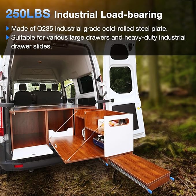 Heavy Duty Locking Drawer Slides Full Extension Runners with Lock 12 14 16 18 20 22 24 26 28 30 32 34 36 38 40 Inch Side Mount Rails for Drawer Capacity 201lb 1 Pair