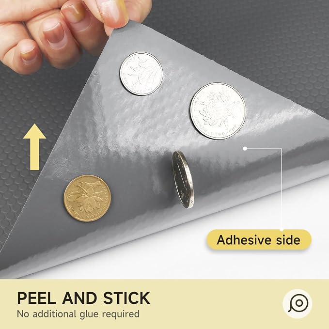 WochiTV Adhesive Shelf Liner 11.8 X 240 Inches Peel and Stick Kitchen Liner for Cabinets, Drawers Removable Protector Mat Waterproof Contact Covering for Dresser Pantry Countertops Shelves, Gray