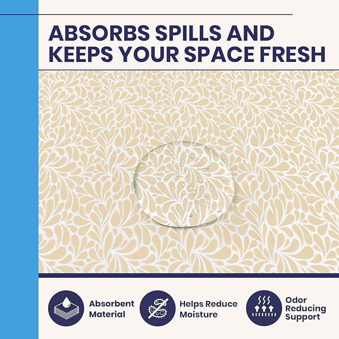 Adhesive Shelf Liner — Waterproof Felt Cabinet Liner & Contact Paper for Kitchen Organization — Soft Glide Drawer Liners, Under Sink Mat & Shelf Covers (Sandstone Petals, 19.5in x 6ft, 2-Pack)