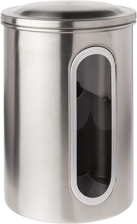 Fox Run Stainless Steel Canister Set For Kitchen Counter, 3-Piece Set for Sugar, Flour, Coffee and More