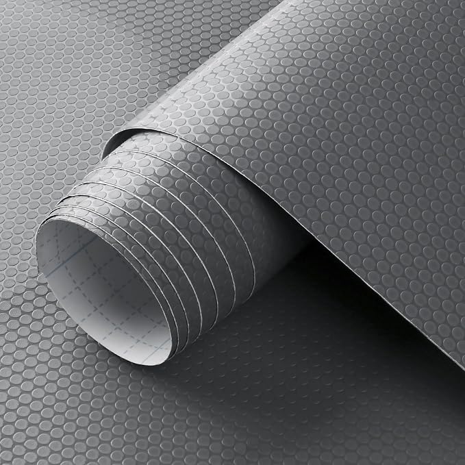 WochiTV Adhesive Shelf Liner 23.6 X 240 Inches Peel and Stick Kitchen Liner for Cabinets, Drawers Removable Protector Mat Waterproof Contact Covering for Dresser Pantry Countertops Shelves, Gray