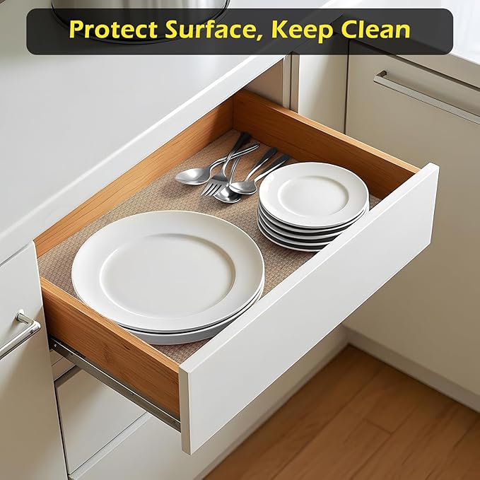 Shelf Liner, Waterproof Refrigerator Liner, Drawer Liners for Kitchen Cabinet, Bathroom Under Sink Mat Non Adhesive Fridge Liner EVA Place Mats Roll - Clear 17.7"×197"