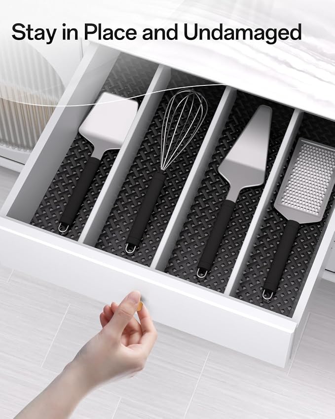 Shelf and Drawer Liner for Kitchen Cabinet, Non-Adhesive 18in x 240in Waterproof Contact Paper Refrigerator Liners Thickened Durable EVA Material Non Slip Mat for Dresser Cupboard Pantry Protector