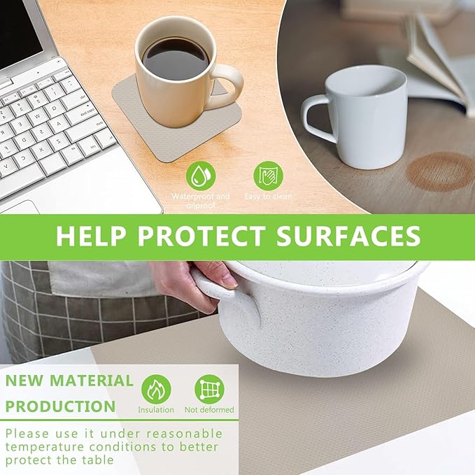 WochiTV Shelf Liner for Cabinets, Drawer 23.6 Inch x 15 Feet, Non Adhesive EVA Plastic Waterproof Protectors Mats for Kitchen, Pantry, Bathroom Closet, Cupboard, Khaki