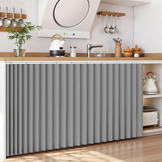 Under Sink Cabinet Organizer - Magnetic No-Drill Self-Adhesive Tracks, Short Cabinet Rails for Kitchen, Pantry, RV & Laundry Room - Space-Saving Storage Solution