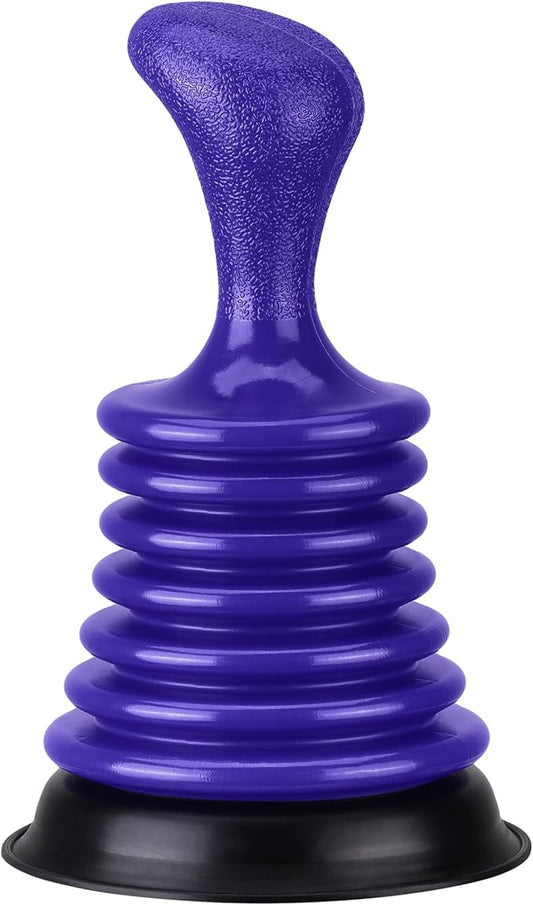 Luigi's Sink Plunger Kitchen - Sink Plunger Bathroom - Drain Bathtub or Shower - Small and Powerful Clog Remover - Commercial Style Plumbers Plungers with Large Bellows - Blue - Mini