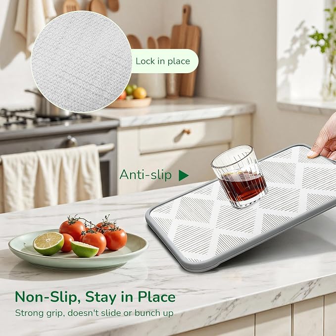 Shelf Liner and Cabinet Liner for Kitchen, Non-Slip Non-Adhesive Drawer Liners for Cabinets and Cupboard, Dresser, Shelves, Tool Box, Pantry, Thickened Easy Install, Strong Grip, 17.5in x 10FT, Gray