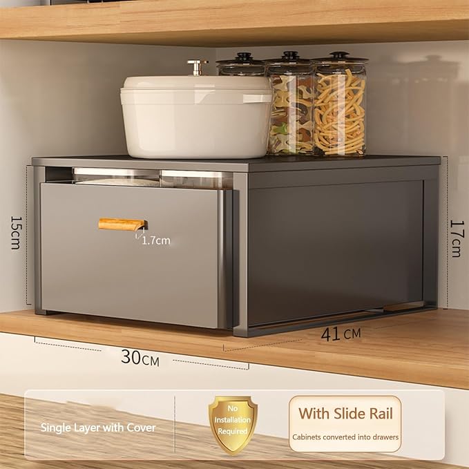 Pull Out Drawers for Cabinets Cabinet Extendable Basket Expandable Drawer Pull Out Drawer Drawer without Drilling Kitchen Organizer Steel Material for Kitchen Living Room Bedroom
