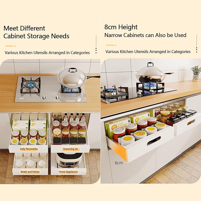 Pull Out Drawers for Cabinets Pull Out Cabinet Organizer Expandable Drawer Pull Out Drawer Kitchen Organizer Kitchen Cabinet No Drilling and Nailing Required Pull