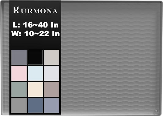 URMONA 28'' x 19'' Waterproof Silicone Under Sink Mat Cabinet and Counter Protector, Shelf Liner for Kitchen and Bathroom, Storage and Organizers, Litter Mat, Pet Cat Puppy Essentials（White Sand）