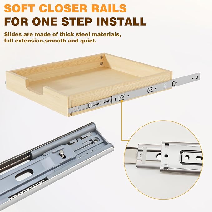 Pullout Cabinet Organizer, 11''W×21''D×3''H Slide Out Shelves for Kitchen Cabinets, Pull out Drawers for Kitchen Cabinets, Pantry, Bathroom, & Storage Organization