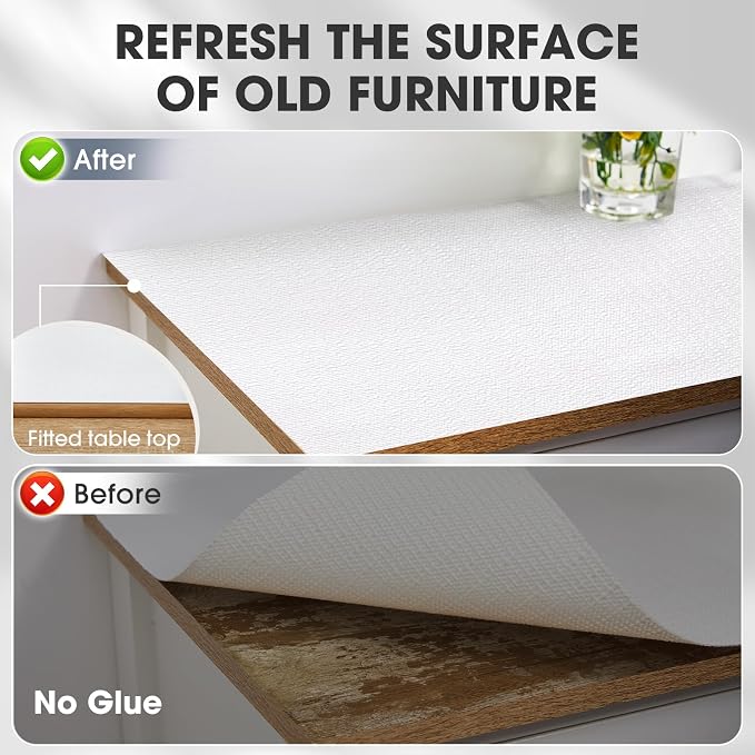 Drawer and Shelf Liner, Non-Slip Kitchen Cabinet Liners Non-Adhesive Thick Strong Grip Waterproof Washable Mats Protect Dresser Shelves Cupboard Bathroom Cabinets, White, 18 in X 20 FT