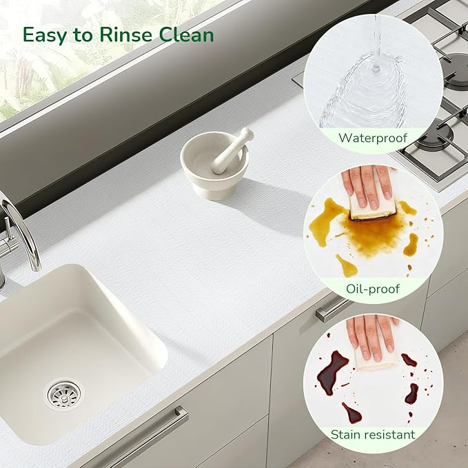 Practical White Shelf Liners for Kitchen Cabinets 18" x20FT, Non-Adhesive Drawer Liner, Non-Slip Strong Grip Cabinet Liner Thickened Mats Waterproof Shelf Paper for Countertop, Cupboard, Dressers