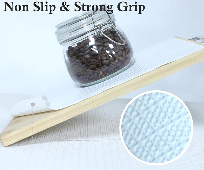 Cabinet Shelf Liners Non Adhesive Drawer Liner12 Inch Wide X 20 Ft Strong Grip Liner for Pantry Shelves Clost Shelf Refrigerator Kitchen Bathroom Under Sink Non Slip Waterproof Cupboard Mat