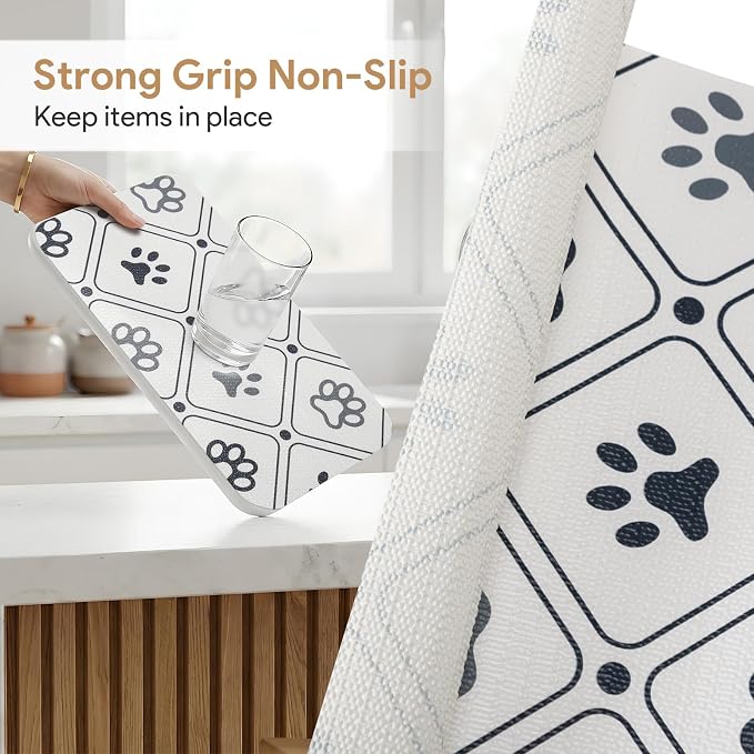 Shelf and Drawer Liner for Kitchen Cabinets 5Rolls*17.7'' X 96'' Non Adhesive Shelf Paper Strong Grip Anti Slip Cabinet Liners for Shelves, Oil-Proof Waterproof Cupboard Liner
