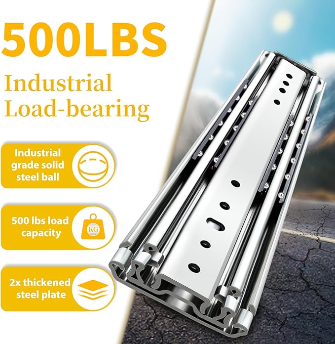 Heavy Duty Drawer Slides Full Extension Runners 12 14 16 18 20 22 24 26 28 30 32 34 36 38 40 44 48 52 56 60 Inch Side Mount Rails for Drawer Capacity 409lb 1 Pair