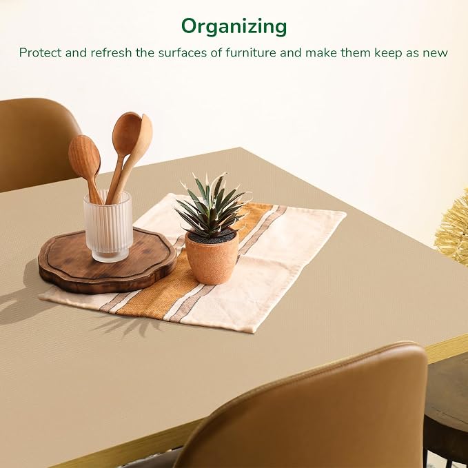 Drawer and Shelf Liner for Kitchen, Non-Slip Non-Adhesive Cabinet Liners for Cupboard, Dresser, Shelves, Tool Box, Pantry, Thickened Easy Install, Strong Grip, 11.8In x 20FT, Beige