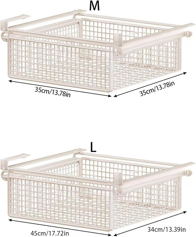 Cabinet Organizing Bin Under Shelf Storage Basket Hanging Pullout Drawer Multifunction Bedroom Clothing Pull Out Basket Rust Closet Storage
