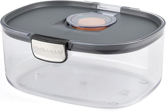 Progressive ProKeeper International Airtight Food Storage Container with Terracotta Disk for Freshness, Stackable & Dishwasher Safe, Ideal for Cookies, Baked Goods, & More, 3 Quart