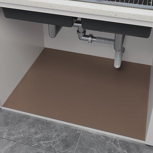 Under Sink Mats-35" x 24" (Cut-to-Fit) Absorbent Shelf Liner for Kitchen&Bathroom Cabinets | Non-Slip, Quick-Dry Cabinet Liner for Under Sink, Vanity & Utility Storage (Brown,35''x24'')