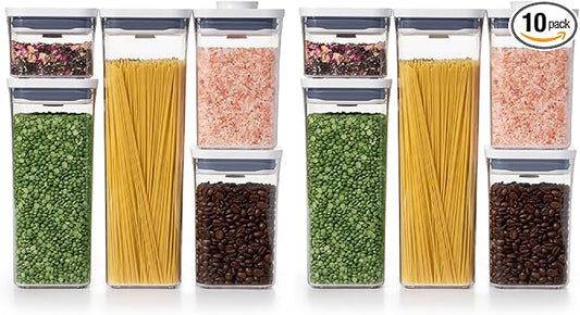 OXO Good Grips Storage Container Airtight | Stackable | For Pantry Organization | Dishwasher Safe | 5 Piece Set, Pack of 2