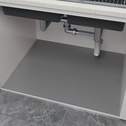 Under Sink Mats-39" x 31" (Cut-to-Fit) Absorbent Shelf Liner for Kitchen&Bathroom Cabinets | Non-Slip, Quick-Dry Cabinet Liner for Under Sink, Vanity & Utility Storage (Light Grey,39''x31'')