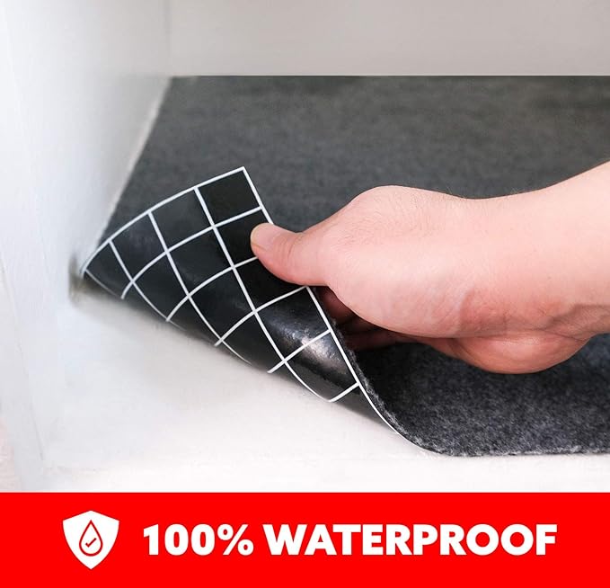 GridMat® Under Sink Mat Cabinet Liner, Precision Custom Fit with Exclusive GridMat® Cutting System, Waterproof, Premium Thick, Ultimate Absorption, Kitchen Bathroom Laundry (Charcoal, 24x34 Inches)