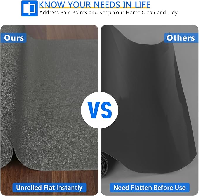 WochiTV Shelf Liner for Cabinets, Drawer Non Adhesive Non Slip Foam Mat for Kitchen, Pantry, Bathroom, Cupboard, Garage, Closet, Shelves, Drawer, Tool Box, Gray 11.8 x 236 inches
