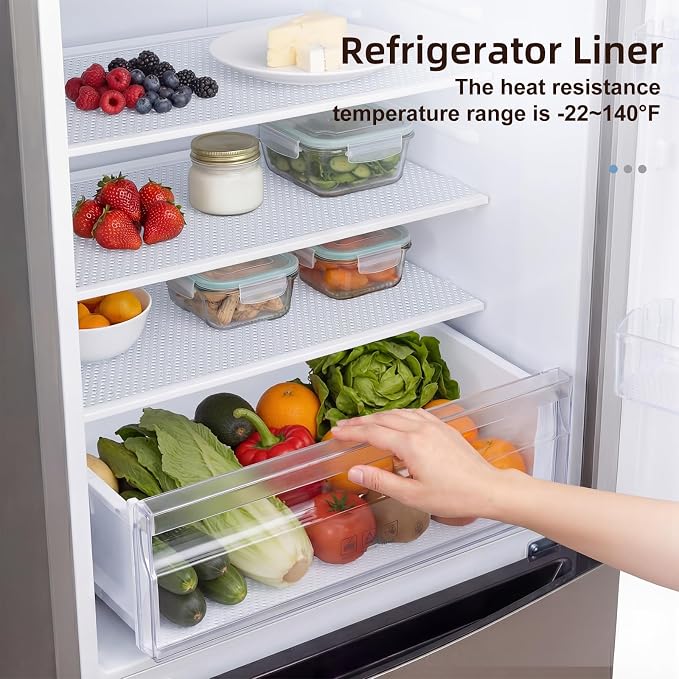 PABUSIOR Cabinet Drawer Liners for Shelves: 100% EVA Non Slip Clear Kitchen Cupboard Mats 17" x 240" - Multiple Wide Non-Adhesive Waterproof Refrigerator Shelf Liner for Pantry Shelves Bathroom