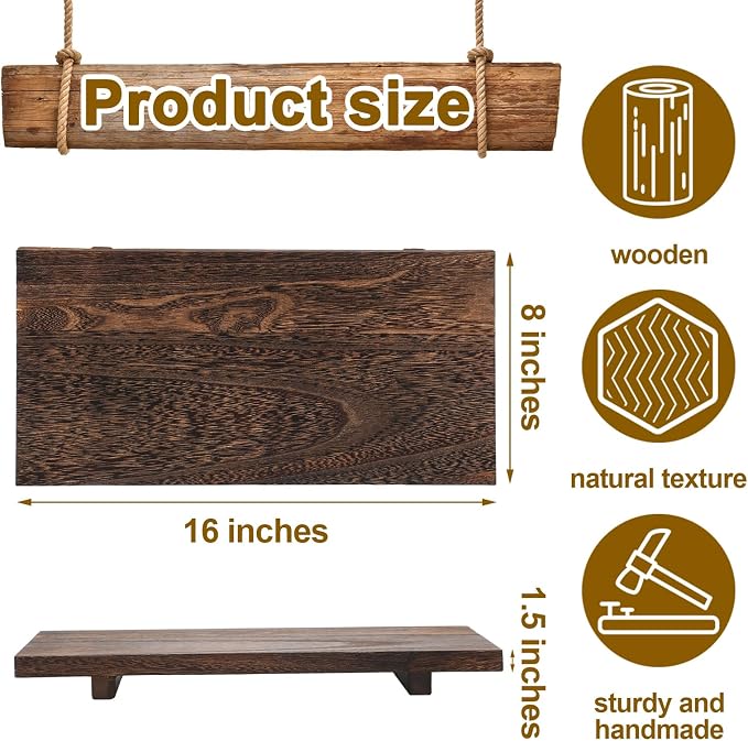Nuogo Wood Riser Tray Soap Stand Soap Tray for Kitchen Sink, Wood Pedestal for Kitchen Counter Sink Stand Decorative Rustic Bathroom Dishes Plant Bottles Candles Display (16 x 8 Inch,Brown)