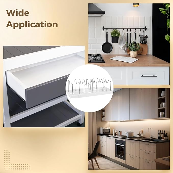 2 Pcs Pot and Pans Under Sink Organizer Cabinet Expandable Food Storage Rack with Adjustable Dividers Kitchen Organization for Lids Dishes Cookware
