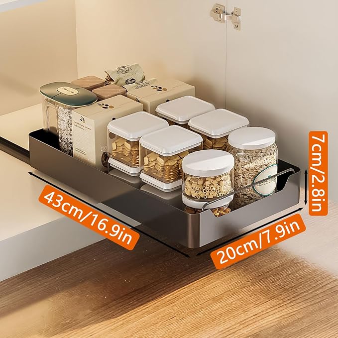 Kitchen Organizer Pull Out Drawers* Pull-Out Kitchen Storage Drawer,Pull-out Kitchen CupboardTelescopic Drawer Pull Out Drawer Kitchen Expandable Pull Out Drawers Pull Out Cupboard Organizer No Drilli