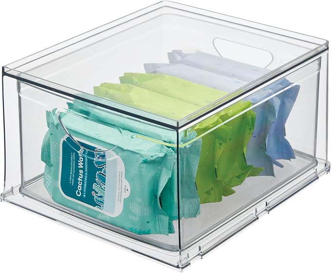 iDesign Clear Plastic Storage Drawer, Stackable Organizer for Bathroom Counter, Vanity, or Under-Sink