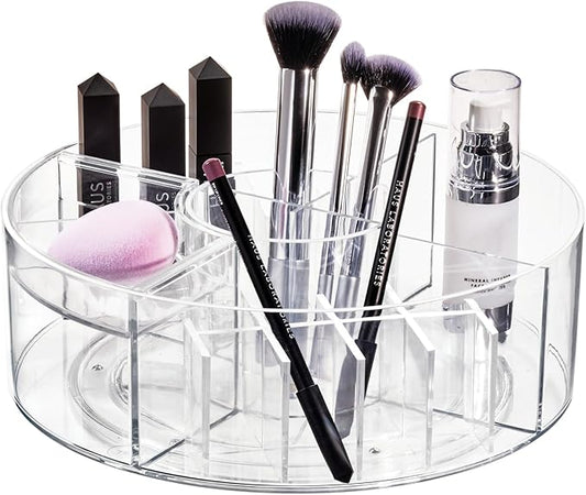 iDesign The Sarah Tanno Collection Lazy Susan Spinning Cosmetic Organizer, Clear 7.7" x 7.7"