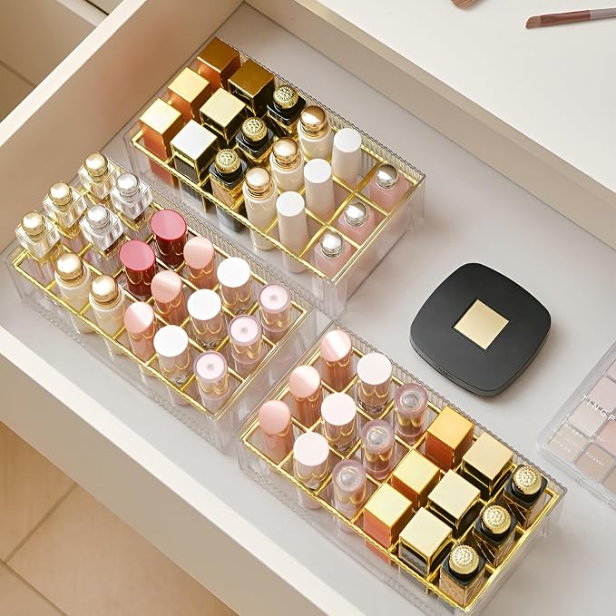 18 Grids Lipsticks Organizer, Clear Acrylic | Lip Gloss Holder, Storage Display Case, For Chapstick & Lip Balm, 1 Pack