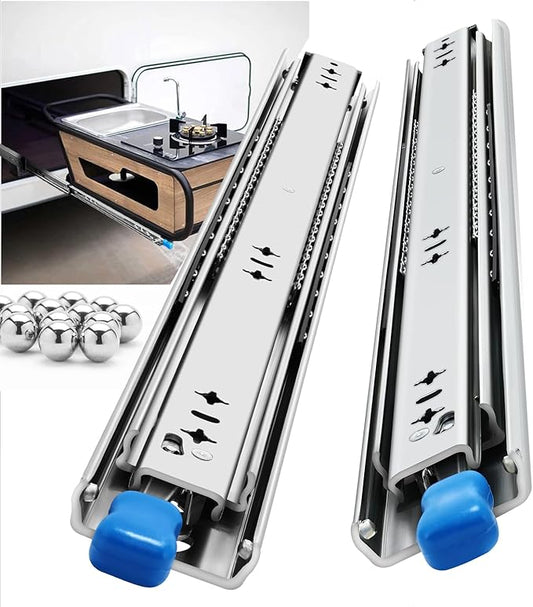 Heavy Duty Locking Drawer Slides Full Extension Runners with Lock 12 14 16 18 20 22 24 26 28 30 32 34 36 38 40 Inch Side Mount Rails for Drawer Capacity 208lb 1 Pair