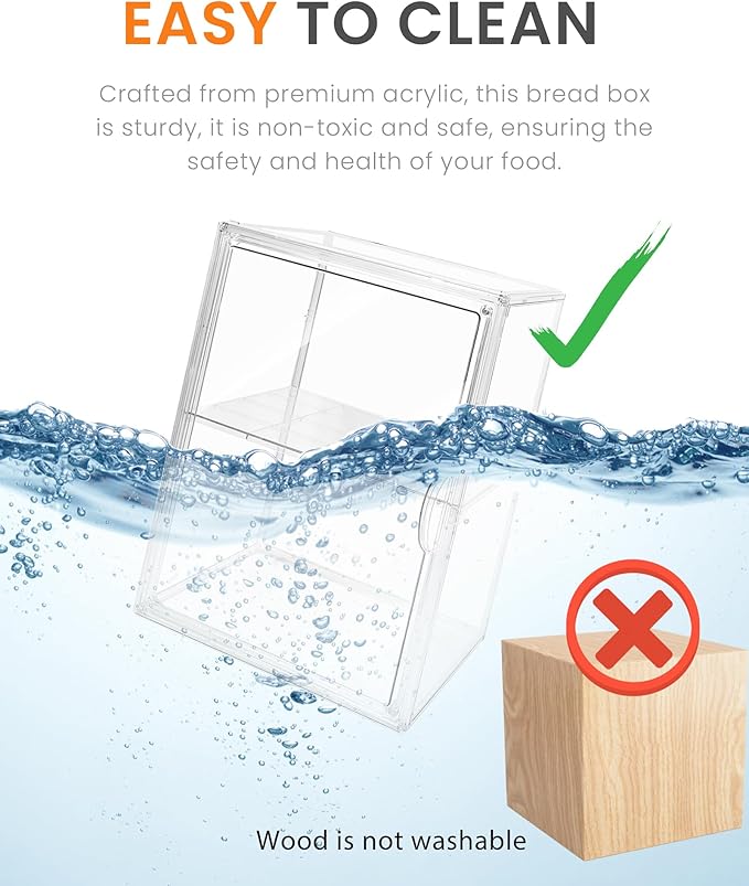 Bread Box,Large Bread Boxs for Kitchen Countertop - 4 Layers Adjustable Bread Storage Container,Clear Boxes for Kitchen Counter, Breads Box Airtight,Bread Holder,Perfect for Bagel Muffins-2Pcs