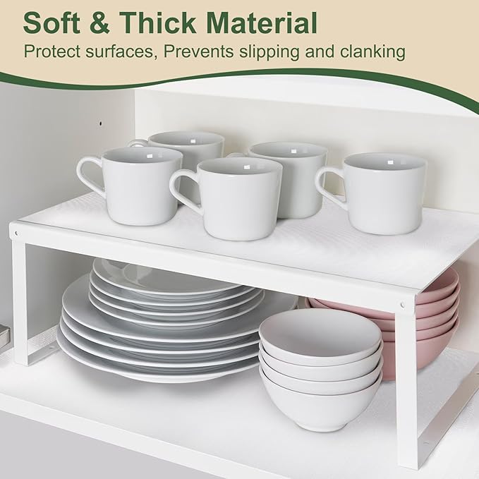 Practical White Shelf Liners for Kitchen Cabinets 18" x30FT, Non-Adhesive Drawer Liner, Non-Slip Strong Grip Cabinet Liner Thickened Mats Waterproof Shelf Paper for Countertop, Cupboard, Dressers